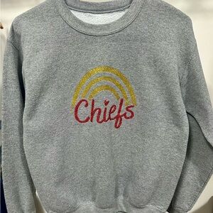 Gray Chiefs Women’s Sweatshirt with Rainbow Design Small